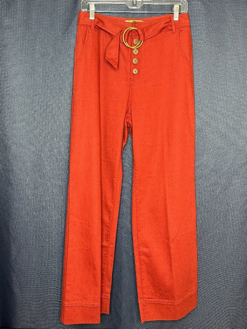 Anthropologie Wide Leg Belted Pants Brass, SZ 6 Elevated Minimalist Boho Resort